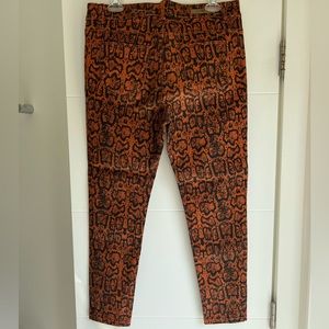 Orange animal print jeans